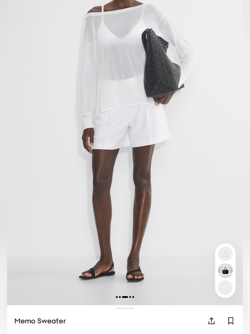 Aritzia Babatob White Sheer Memo Sweater – Worn Twice